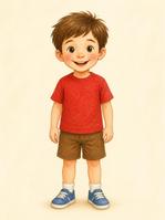 Boy with light skin and straight brown hair